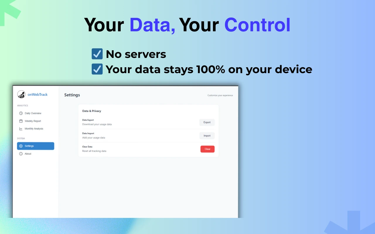 onWebTrack Privacy Settings